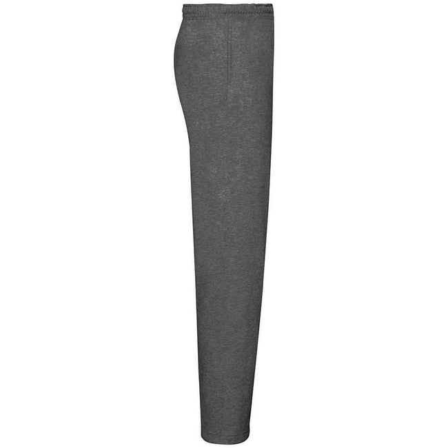 Dark Heather - Side - Fruit of the Loom Unisex Adult Classic Heather Open Hem Jogging Bottoms