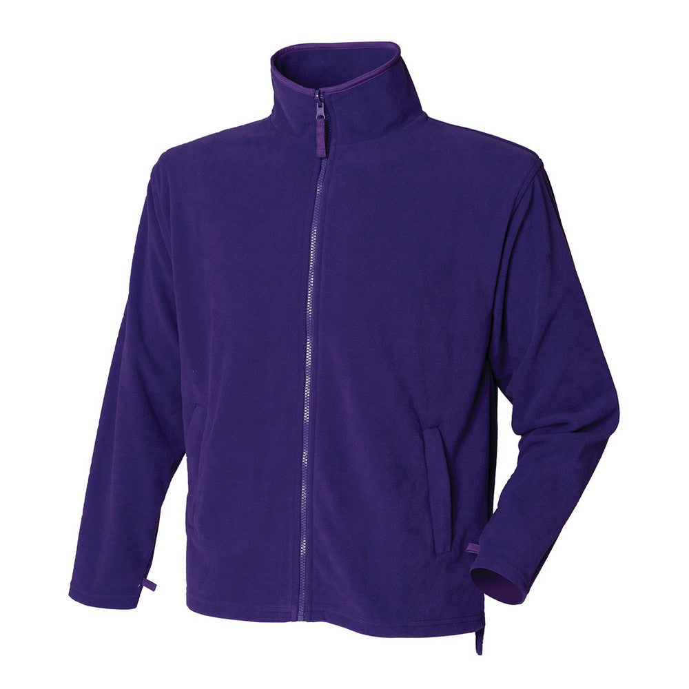 Purple - Front - Henbury Mens Plain Fleece Jacket
