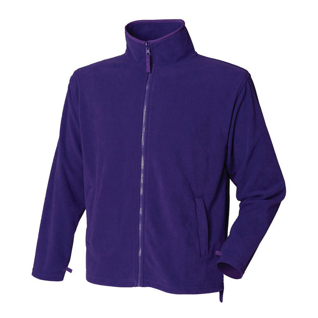 Purple - Front - Henbury Mens Plain Fleece Jacket