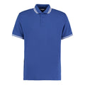 Royal Blue-White - Front - Kustom Kit Mens Tipped Cotton Pique Polo Shirt