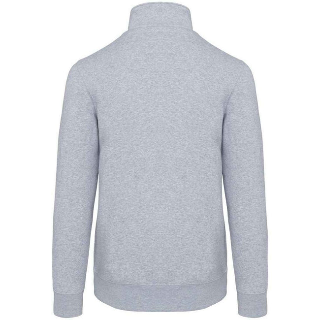 Oxford Grey - Back - Kariban Mens Zip Neck Sweatshirt