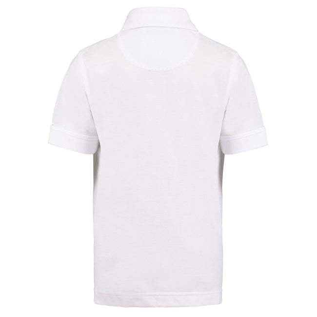White - Back - Kustom Kit Childrens-Kids Klassic Polycotton Pique Polo Shirt