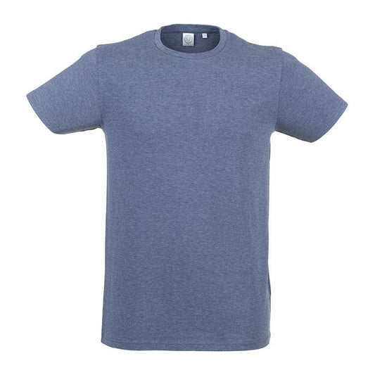 Navy - Front - SF Men Mens Feel Good Heather Stretch T-Shirt