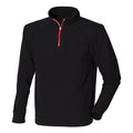 Black-Red - Front - Finden & Hales Mens Microfleece Zip Neck Fleece Top