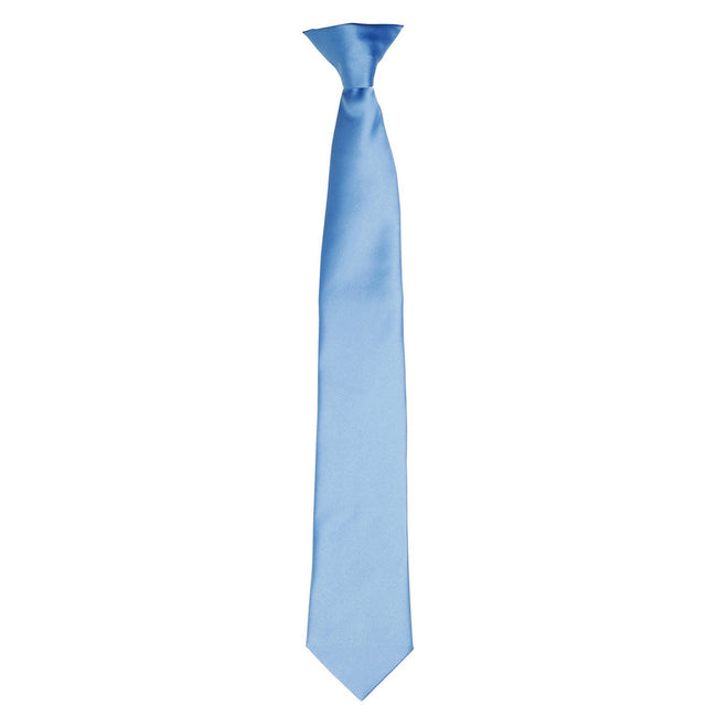 Mid Blue - Front - Premier Unisex Adult Satin Tie