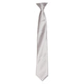 Silver - Front - Premier Unisex Adult Satin Tie