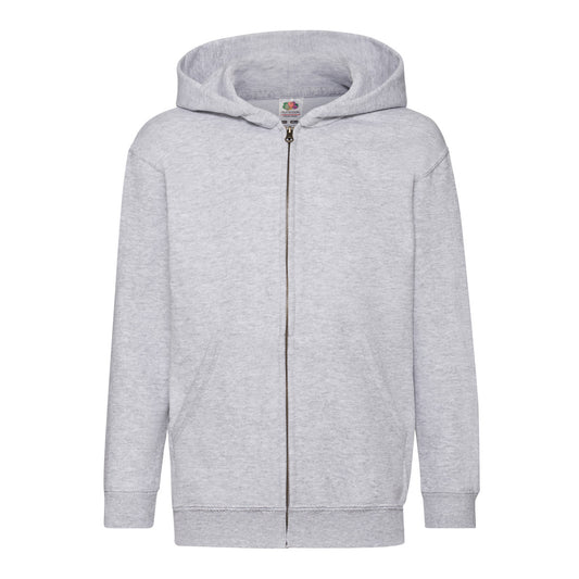 Heather Grey - Front - Fruit Of The Loom Childrens-Kids Classic Full Zip Hoodie