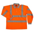 Orange - Front - Warrior Unisex Adult Long-Sleeved Safety Hi-Vis Polo Shirt