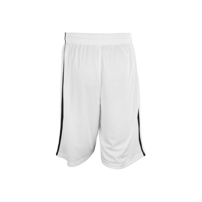 White-Black - Back - Spiro Mens Basketball Shorts