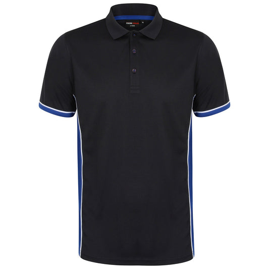 Navy-Royal Blue - Front - Finden & Hales Mens Contrast Panel Polo Shirt