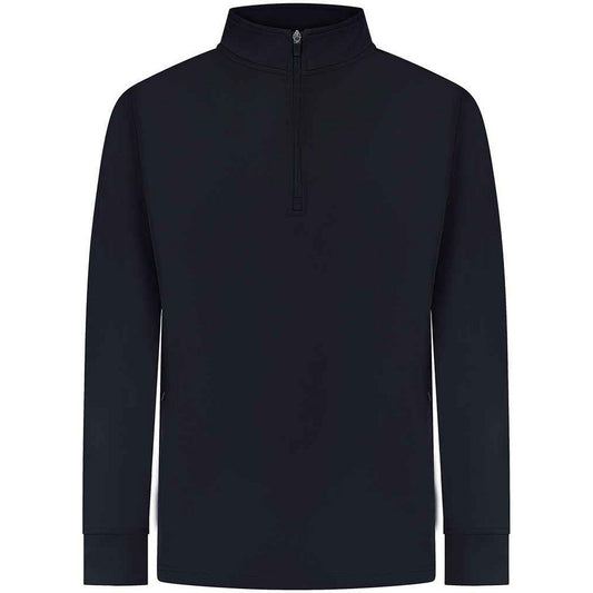 Navy - Front - Finden & Hales Mens Quarter Zip Tracksuit Top