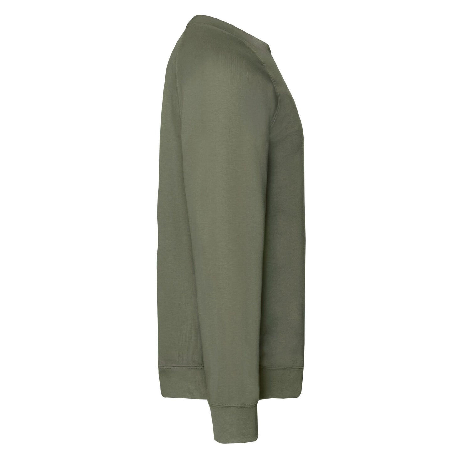 Classic Olive - Side - Fruit Of The Loom Mens Classic Raglan Sweatshirt