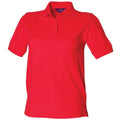 Red - Front - Henbury Womens-Ladies Pique Polo Shirt