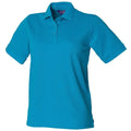 Turquoise - Front - Henbury Womens-Ladies Pique Polo Shirt