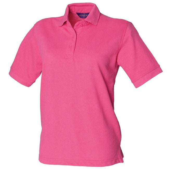Fuchsia - Front - Henbury Womens-Ladies Pique Polo Shirt