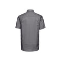 Silver - Back - Russell Collection Mens Oxford Easy-Care Short-Sleeved Shirt