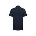Bright Navy - Back - Russell Collection Mens Oxford Easy-Care Short-Sleeved Shirt