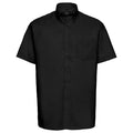 Black - Front - Russell Collection Mens Oxford Easy-Care Short-Sleeved Shirt