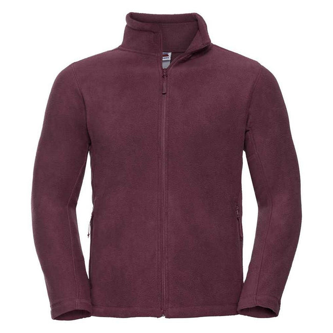 Burgundy - Front - Russell Mens Outdoor Fleece Jacket