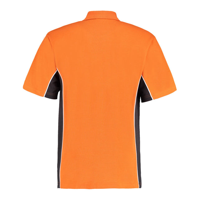 Orange-Graphite - Back - GAMEGEAR Mens Track Polycotton Pique Polo Shirt