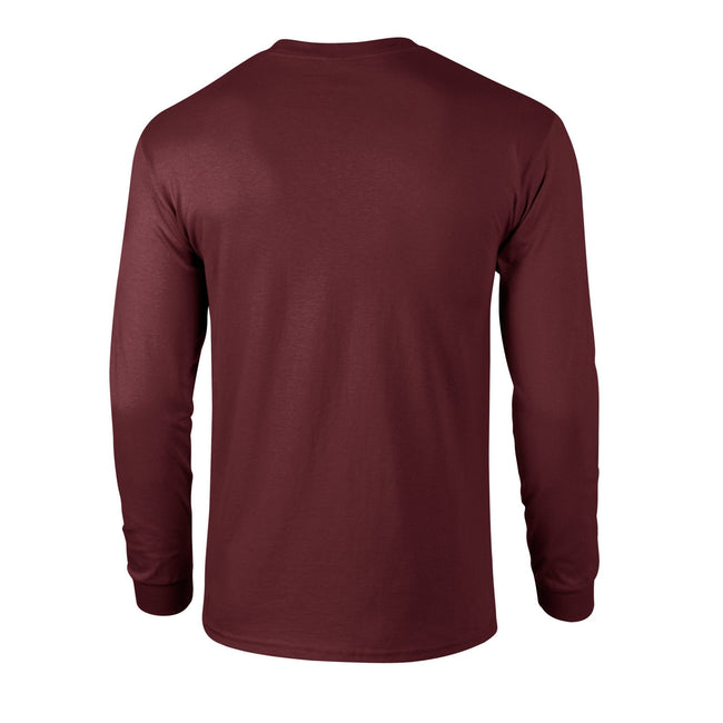 Maroon - Back - Gildan Unisex Adult Ultra Plain Cotton Long-Sleeved T-Shirt