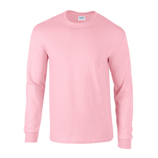 Light Pink - Front - Gildan Unisex Adult Ultra Plain Cotton Long-Sleeved T-Shirt