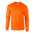 Safety Orange - Front - Gildan Unisex Adult Ultra Plain Cotton Long-Sleeved T-Shirt
