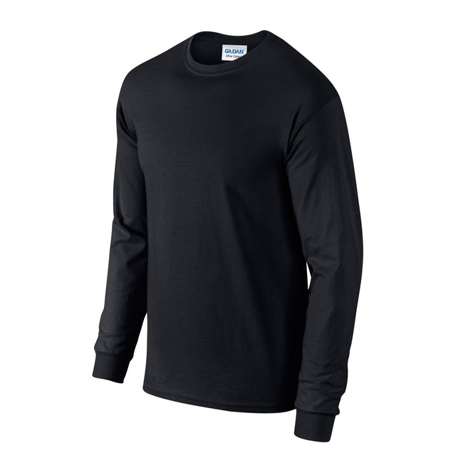 Black - Side - Gildan Unisex Adult Ultra Plain Cotton Long-Sleeved T-Shirt