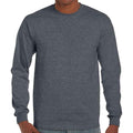 Dark Heather - Front - Gildan Unisex Adult Ultra Plain Cotton Long-Sleeved T-Shirt