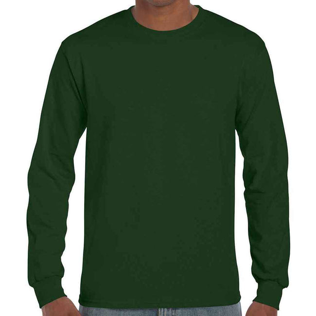 Forest Green - Front - Gildan Unisex Adult Ultra Plain Cotton Long-Sleeved T-Shirt