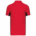 Red-Black - Back - Kariban Mens Flag Polycotton Pique Polo Shirt