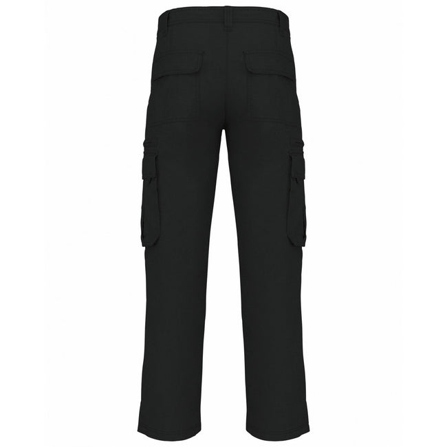 Black - Back - Kariban Mens Heavy Canvas Trousers