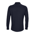 Night Blue - Back - NEOBLU Mens Basile Piqué Organic Long-Sleeved Shirt