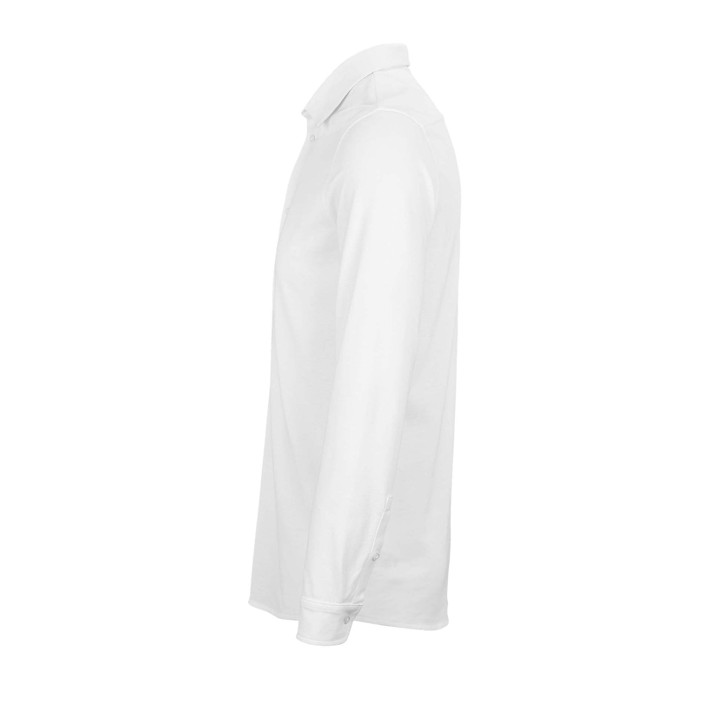 Optic White - Side - NEOBLU Mens Basile Piqué Organic Long-Sleeved Shirt