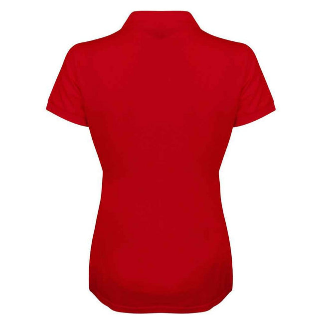 Classic Red - Back - Henbury Womens-Ladies Cotton Pique Modern Polo Shirt