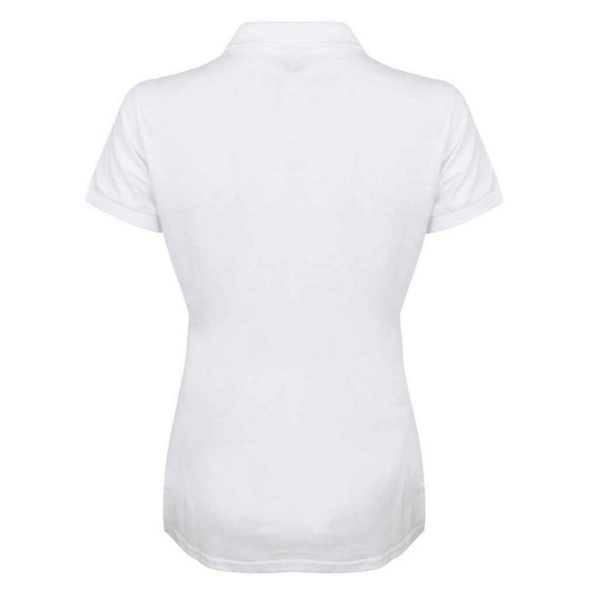 White - Back - Henbury Womens-Ladies Cotton Pique Modern Polo Shirt