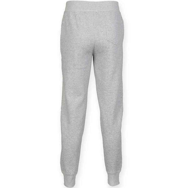 Grey - Back - SF Men Mens Heather Cuffed Slim Jogging Bottoms