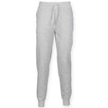 Grey - Front - SF Men Mens Heather Cuffed Slim Jogging Bottoms