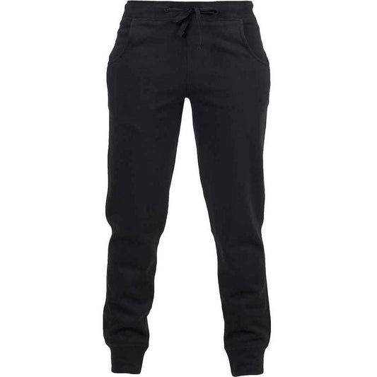Black - Front - Skinni Fit Womens-Ladies Polycotton Cuffed Slim Jogging Bottoms