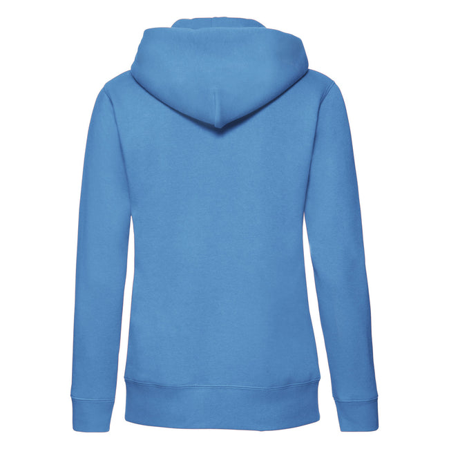Azure - Back - Fruit of the Loom Womens-Ladies Lady Fit Full Zip Hoodie