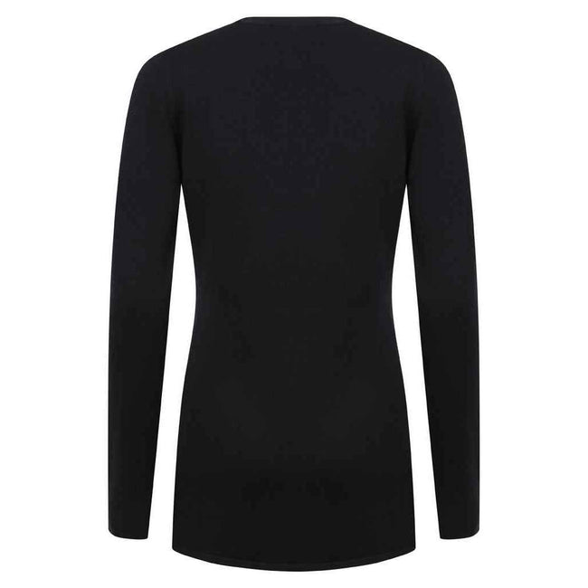Navy - Back - Henbury Womens-Ladies Cotton Acrylic V Neck Cardigan