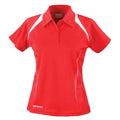 Red-White - Front - Spiro Womens-Ladies Team Spirit Polo Shirt