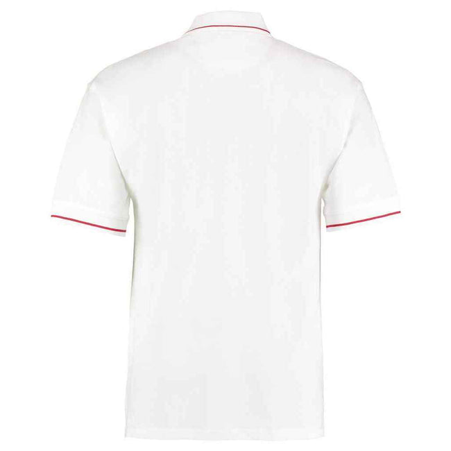 White-Red - Back - Kustom Kit Mens Polo Shirt
