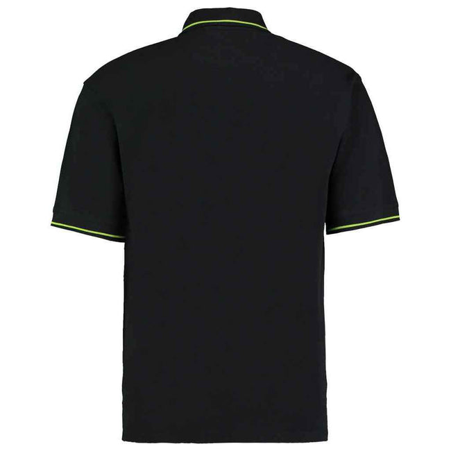 Black-Lime - Back - Kustom Kit Mens Polo Shirt