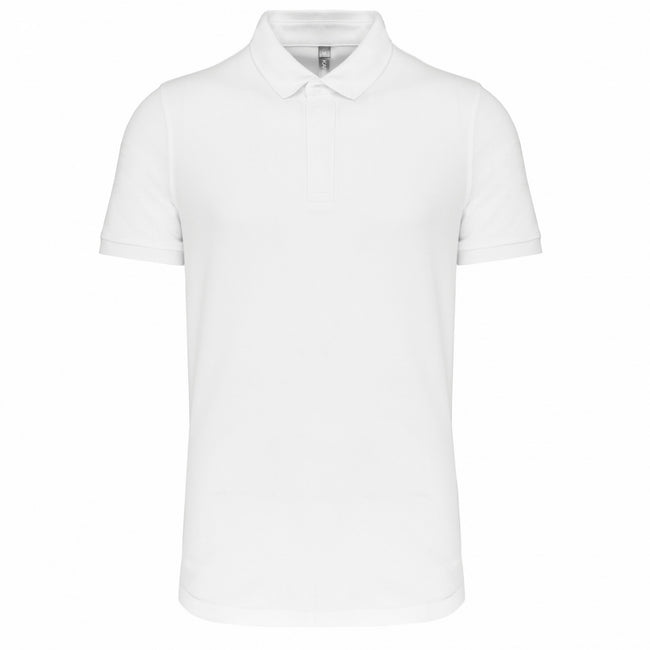 White - Front - Kariban Mens Piqué Stud Front Polo Shirt