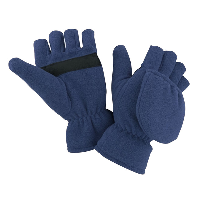 Navy - Back - Result Unisex Adult Fingerless Gloves