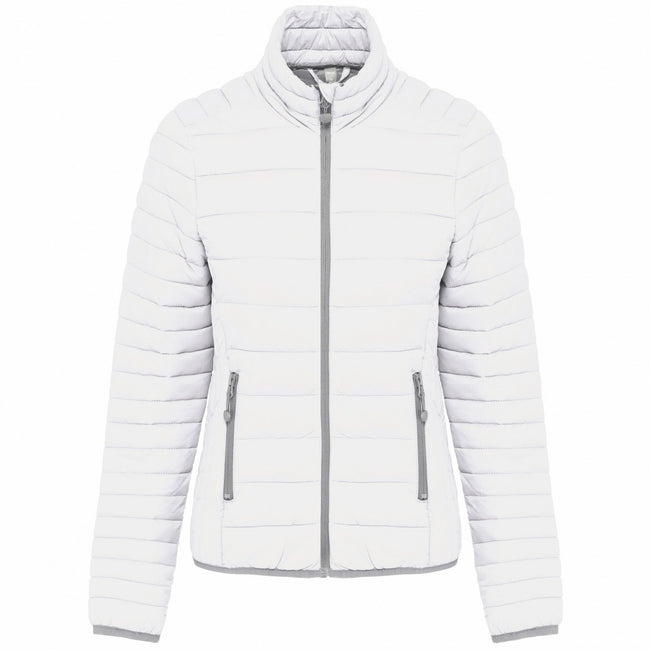 White - Front - Kariban Womens-Ladies Lightweight Padded Jacket