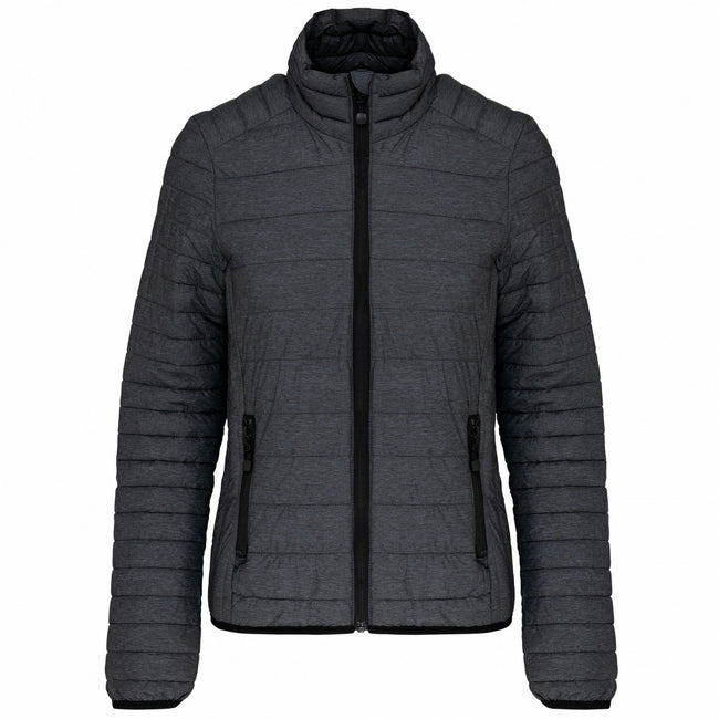 Dark Grey Marl - Front - Kariban Womens-Ladies Lightweight Padded Jacket