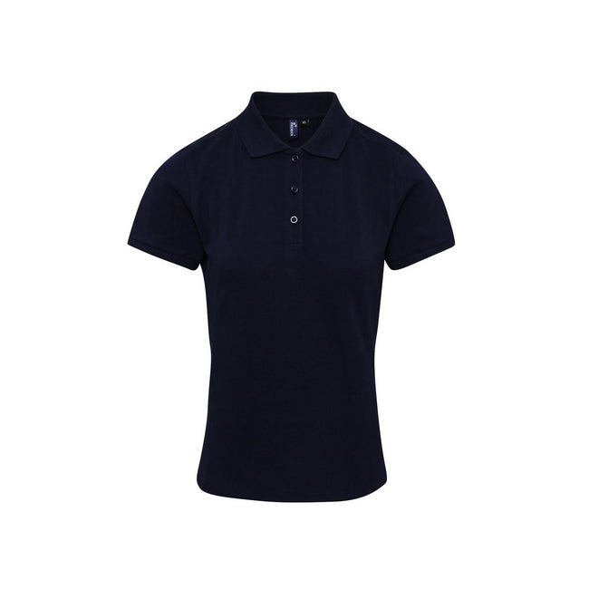 Navy - Front - Premier Womens-Ladies Coolchecker Plus Polo Shirt