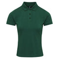 Bottle Green - Front - Premier Womens-Ladies Coolchecker Plus Polo Shirt